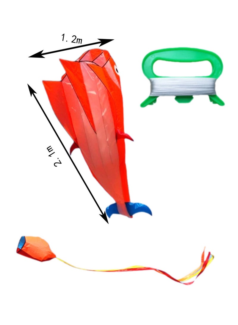 Orange Dolphin Kite For Kids And Adults, Boneless Large Inflatable Mollusk Kite