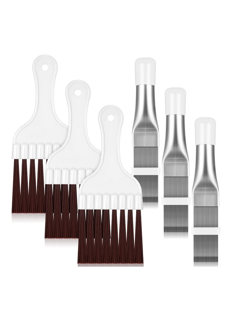 6 Pcs Air Conditioner Fin Cleaning Brush Set for Efficient Coil and Radiator Maintenance