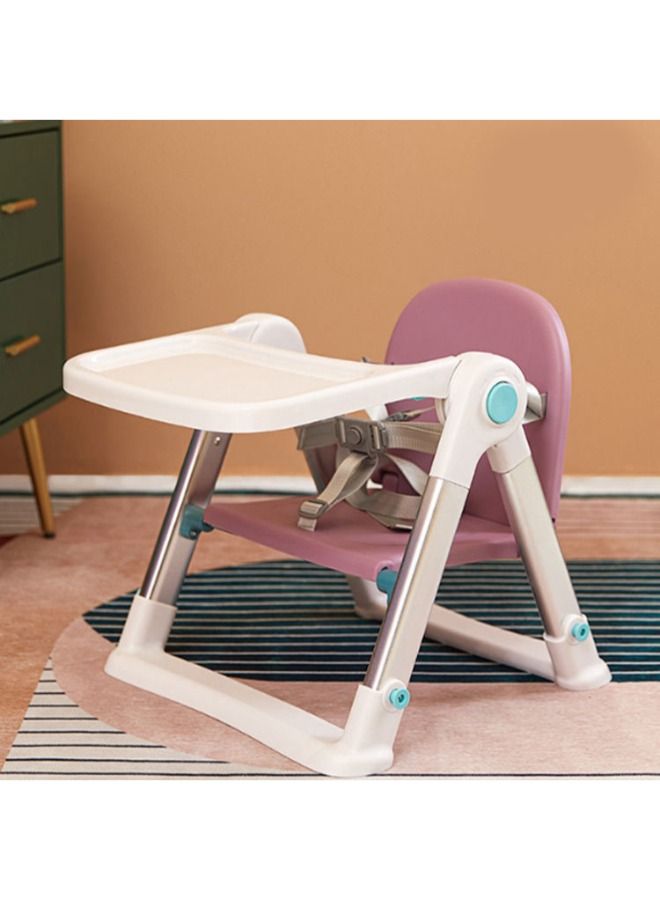 Baby Booster Seat with Safety Harness and Tray for Dining & Feeding - Foldable, Adjustable, 2-in-1 Baby Chair, Perfect for Home and Travel