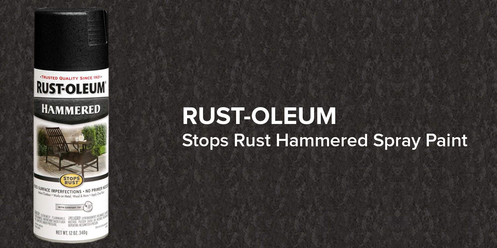 Stops Rust Hammered Spray Paint Black