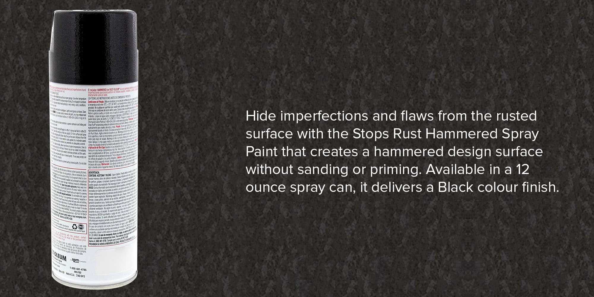 Stops Rust Hammered Spray Paint Black