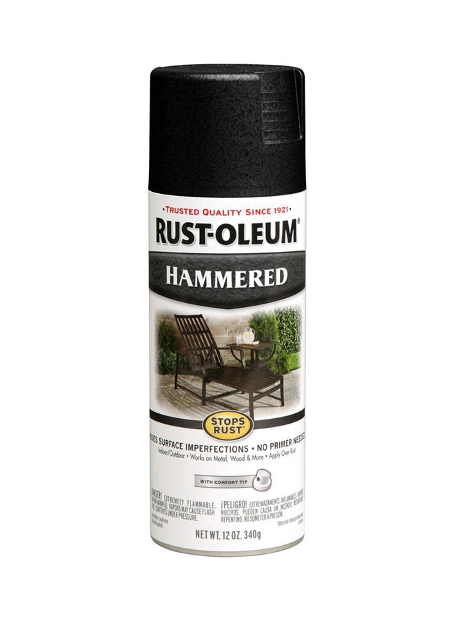 Stops Rust Hammered Spray Paint Black