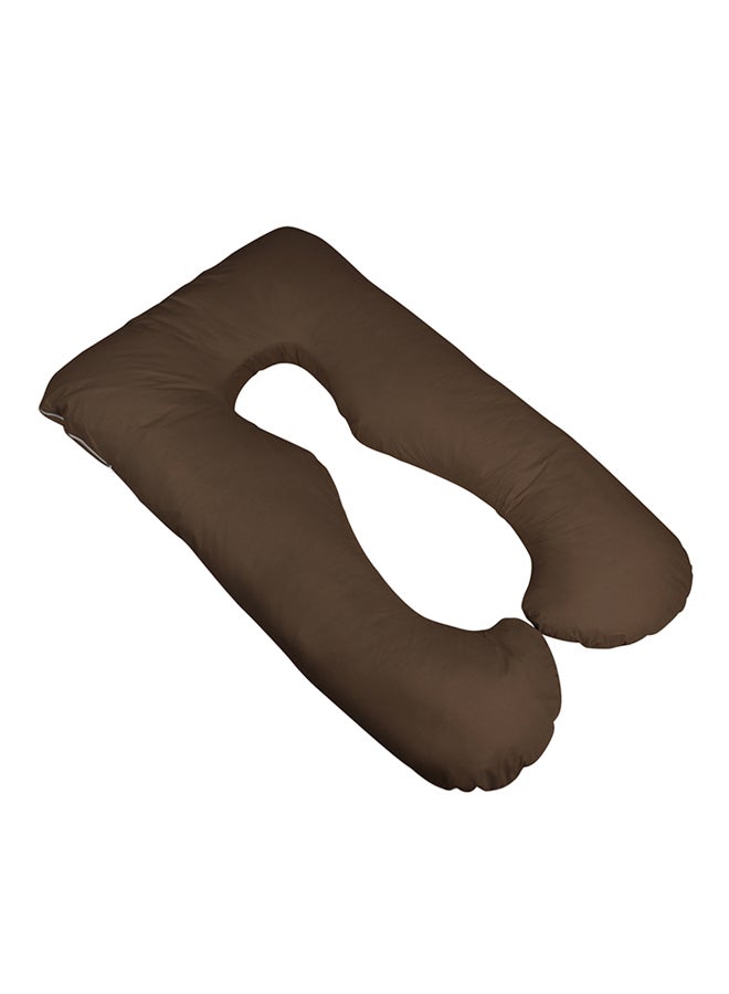 U-Shaped Oversize Comfortable Maternity Pillow cotton Caramel Brown 120x80cm