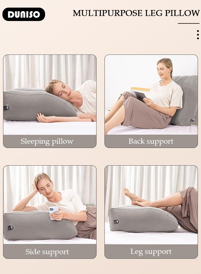 Comfort Leg Pillows for Sleeping, Inflatable Wedge Leg Elevation Pillow for improving Sleep Quality, Relieves Leg Pain, Hip & Knee Pain, Improves Blood Circulation, Used in injury recovery