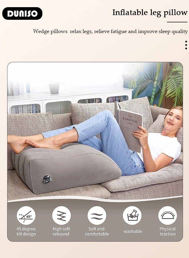 Comfort Leg Pillows for Sleeping, Inflatable Wedge Leg Elevation Pillow for improving Sleep Quality, Relieves Leg Pain, Hip & Knee Pain, Improves Blood Circulation, Used in injury recovery