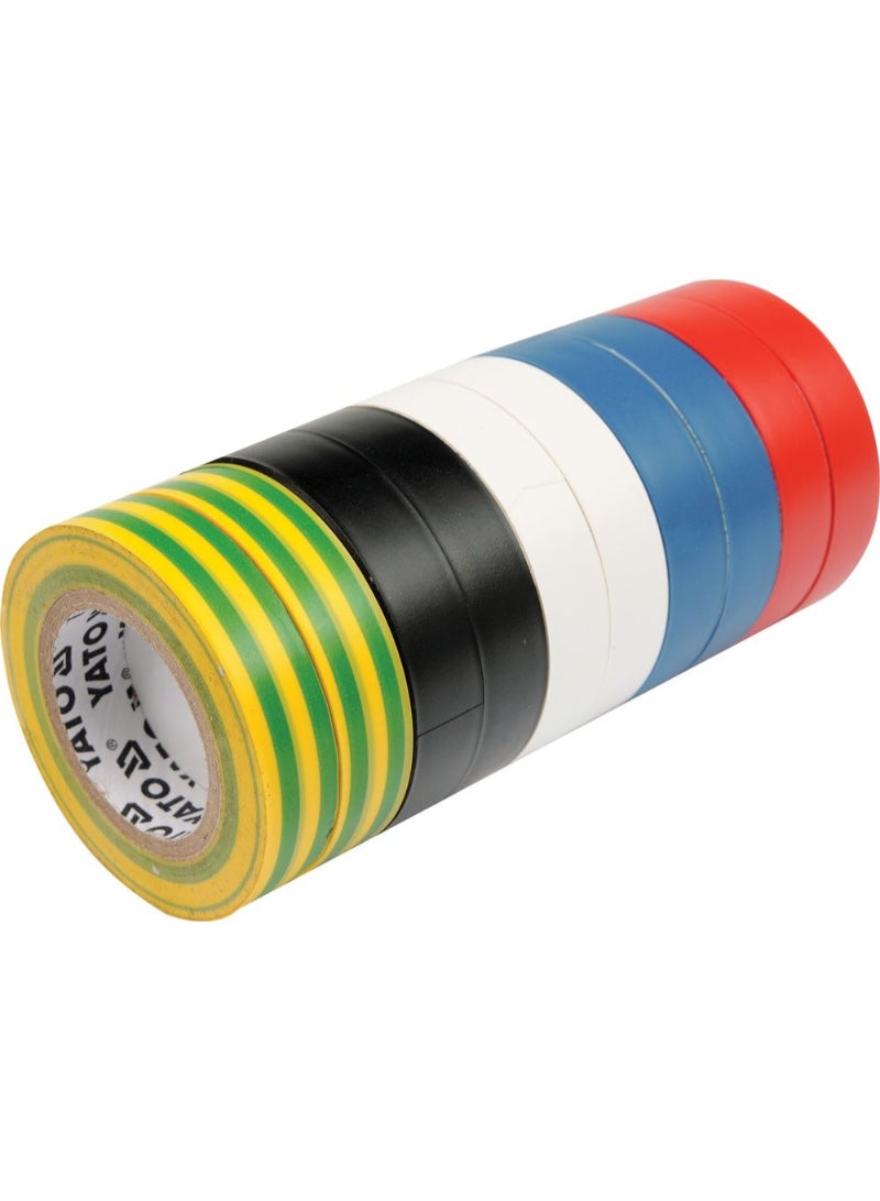 YATO Insulation Tape 10pcs/set 19mmx10M Assorted colors YT-8173