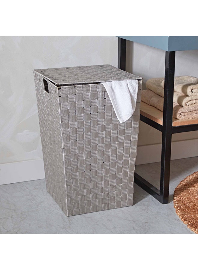 Strap Laundry Hamper With Lid 36 x 55 x 36 cm