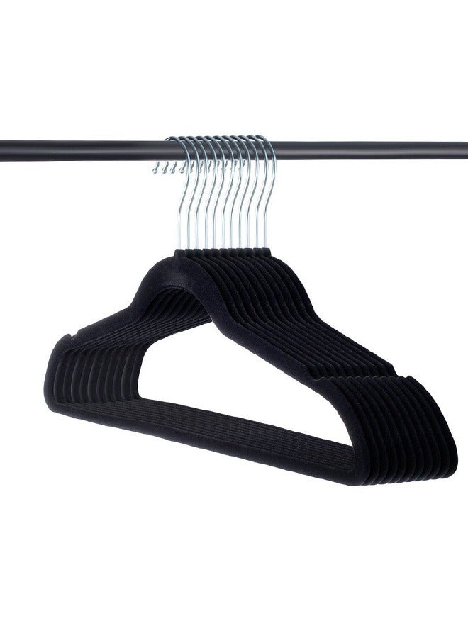 100 Velvet Hangers, Non-Slip Hangers-Space Saving, Black