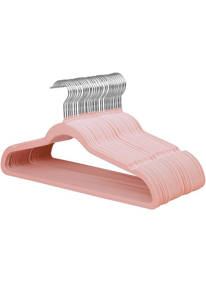 100 Velvet Hangers, Non-Slip Hangers-Space Saving,  Pink