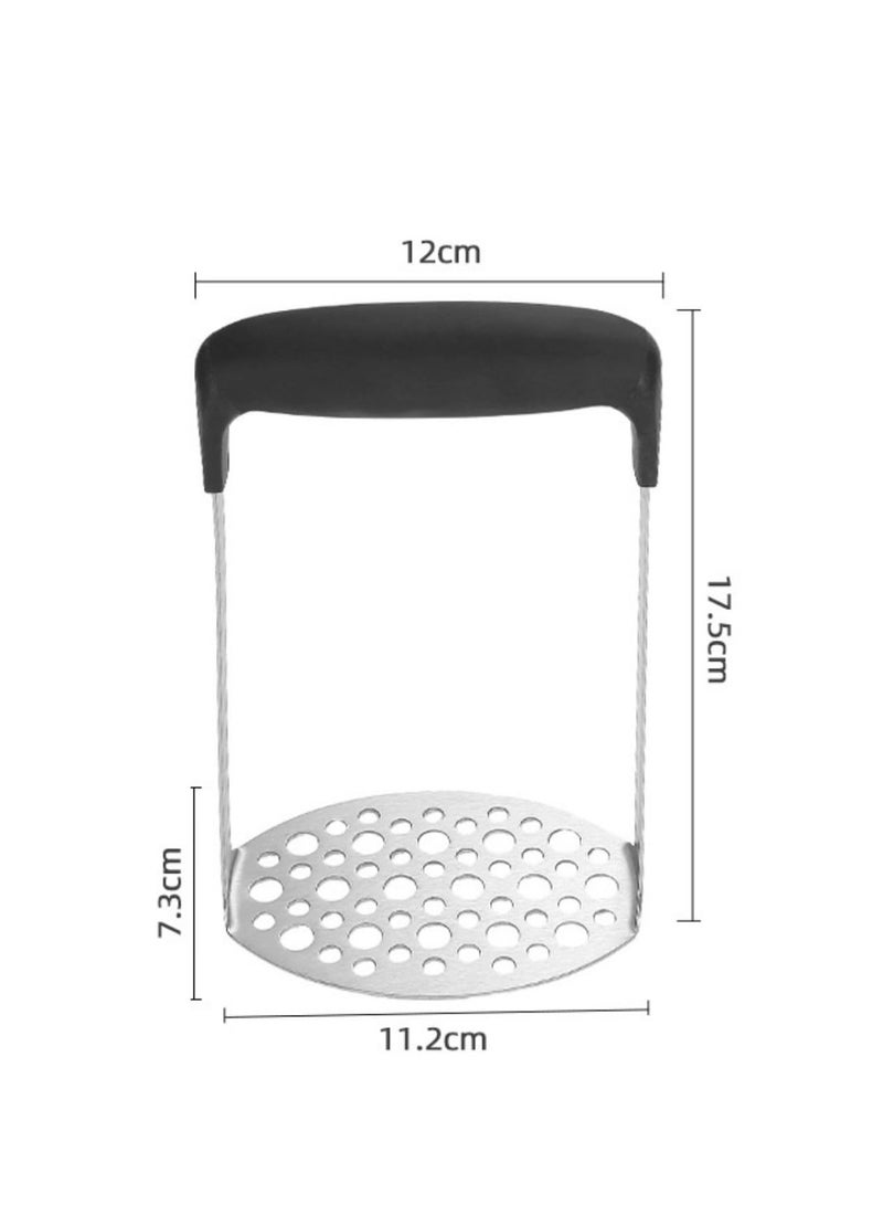 Zuleen 1pcs Potato Masher, Stainless Steel Premium Hand-Mashed Machine, purees Baby Food, Fruit And Vegetable Smasher, with Wide Ergonomic Horizontal Handle Fine-Grid Plate