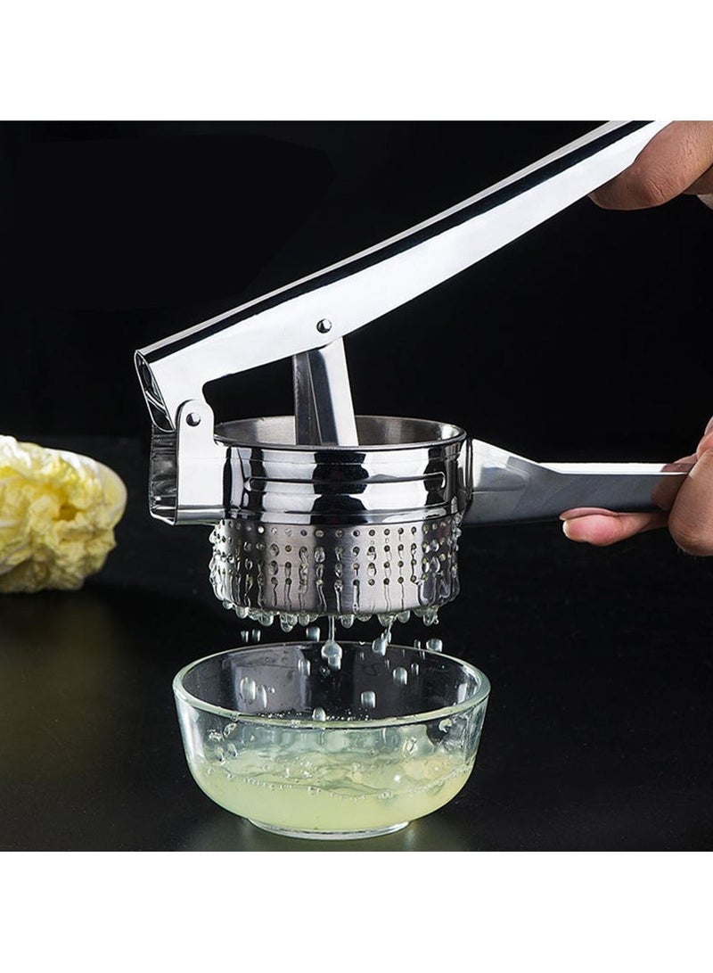 Stainless Steel Potato Masher & Citrus Press Juicer, Premium Manual Fruit Masher, Heavy-Duty Lemon Squeezer for Easy Pureeing & Juicing