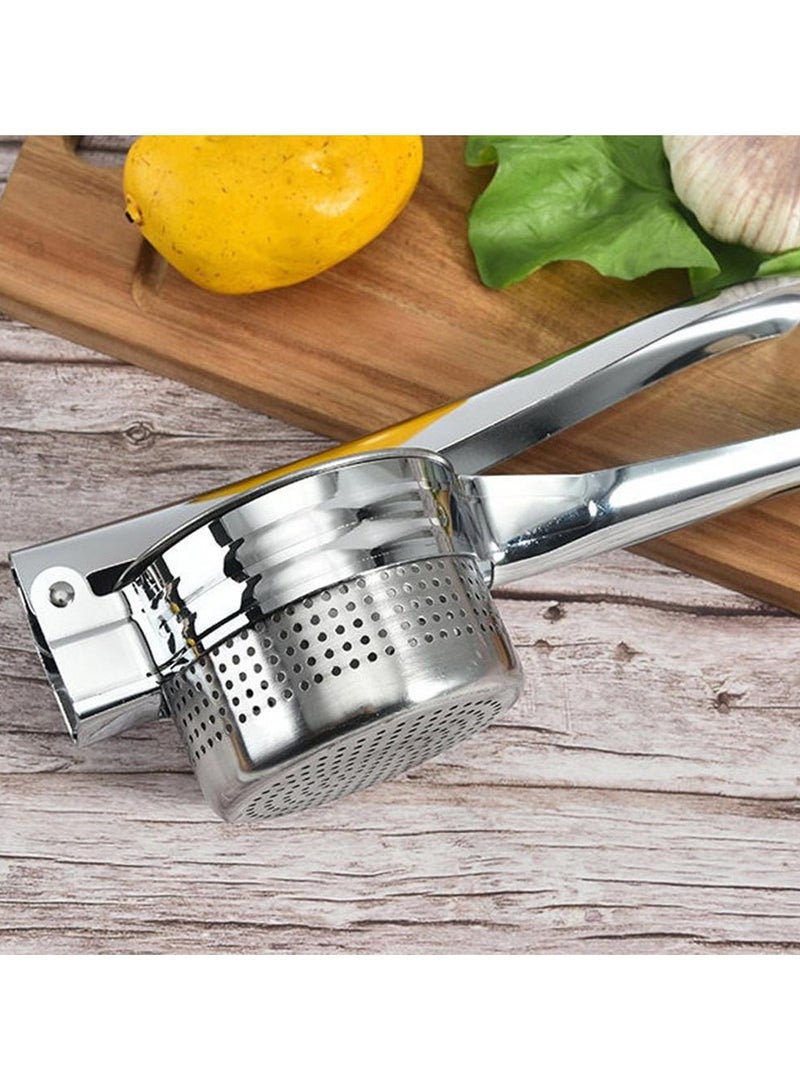 Stainless Steel Potato Masher & Citrus Press Juicer, Premium Manual Fruit Masher, Heavy-Duty Lemon Squeezer for Easy Pureeing & Juicing