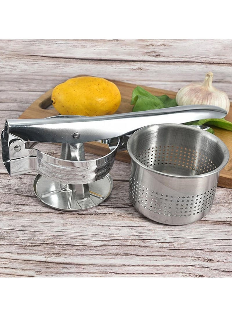 Stainless Steel Potato Masher & Citrus Press Juicer, Premium Manual Fruit Masher, Heavy-Duty Lemon Squeezer for Easy Pureeing & Juicing