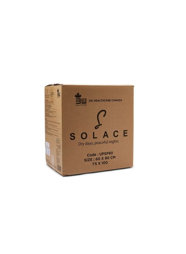 Solace Underpads 90cm x 60cm, Disposable Underpads, Incontinence Pads, Bed Protection, Super Absorbent Protection for Kids, Adults, Elderly & Pet Training