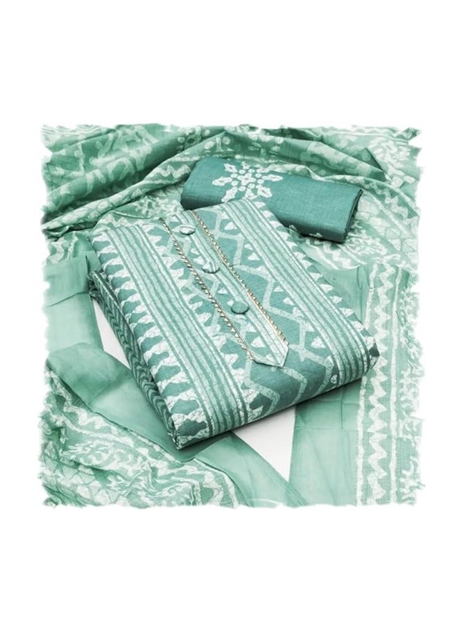 Women's Cotton Printed Unstitched Salwar Suit Dress Material With Printed Dupatta