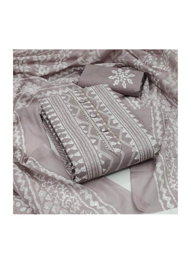 Women's Cotton Printed Unstitched Salwar Suit Dress Material With Printed Dupatta
