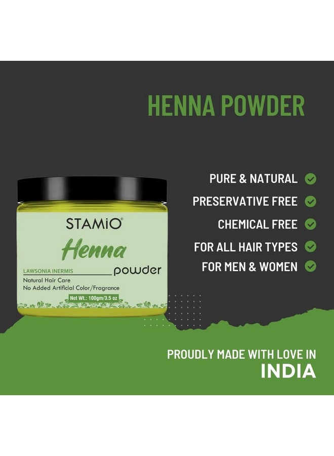 Henna Curry Leaves Powder 180 Gm Combo Pack For Hair Care, Mask, Diy | Natural Kadi Patta | Pure Lawsonia Inermis | Triple-Sifted & Microfine | Men & Women | In Jar (100Gm + 80Gm)