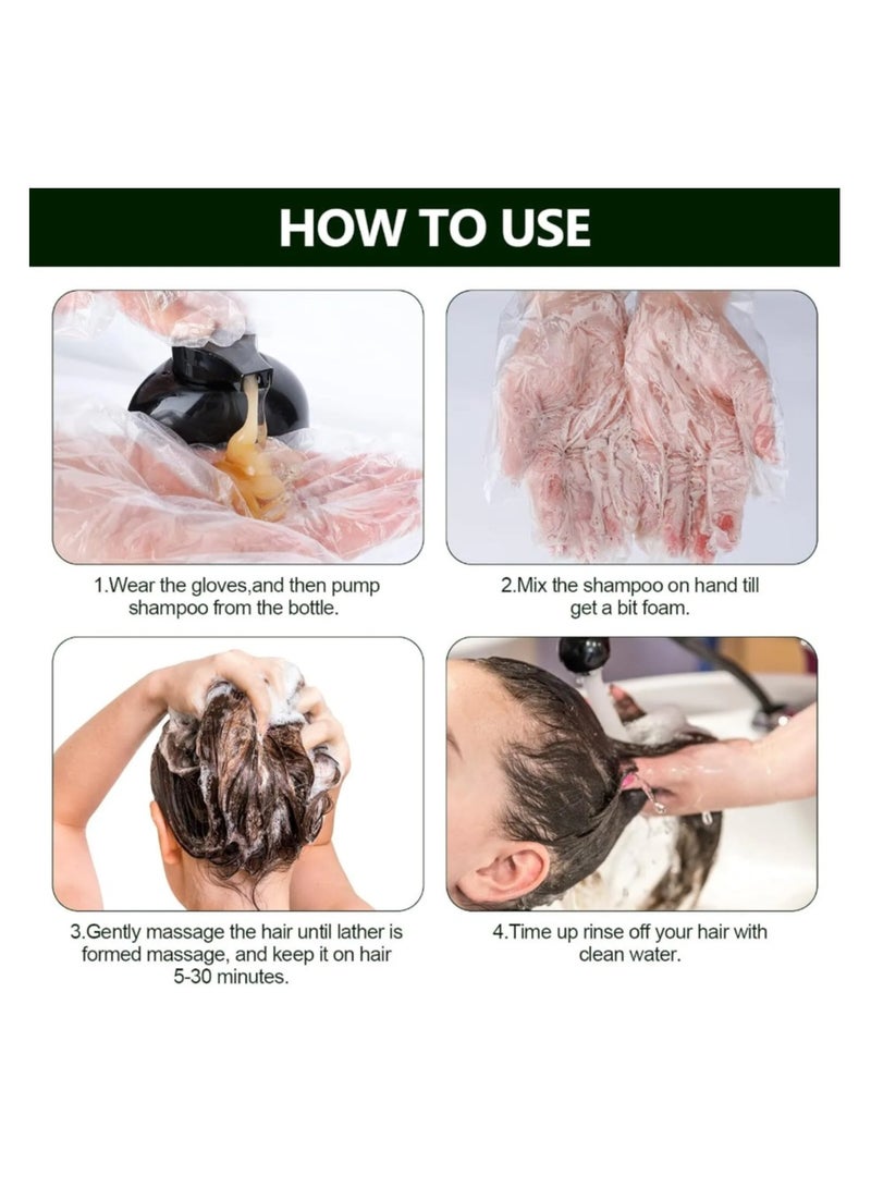 500ml Black Hair Dye Shampoo,3-In-1 Herbal Black Hair Shampoo Natural Covers Gray Hair in 10 Minutes Hair Dye Shampoo(Black)