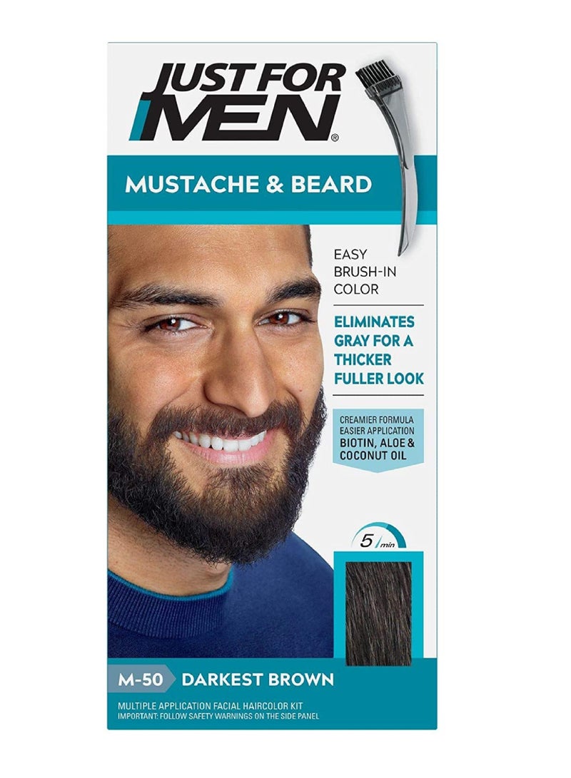 JFM MOUSTACHE & BEARD DARKEST BRWN M-50