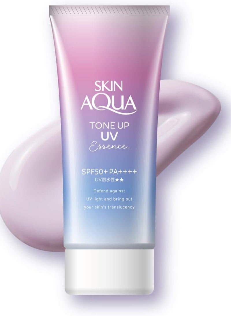 SKIN AQUA SPF50+ Transparency up Tone UV Essence Sunscreen 80g,Pack of 2