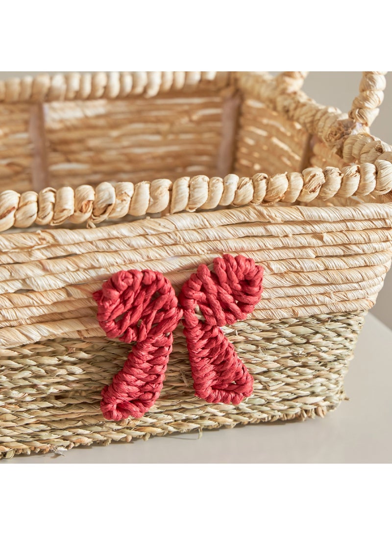 Natura 2-Piece Red Bow Basket Set 23 x 12 x 23 cm