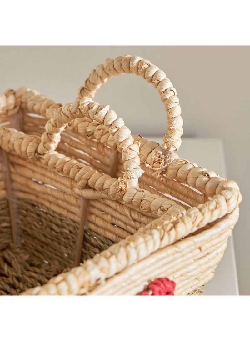 Natura 2-Piece Red Bow Basket Set 23 x 12 x 23 cm