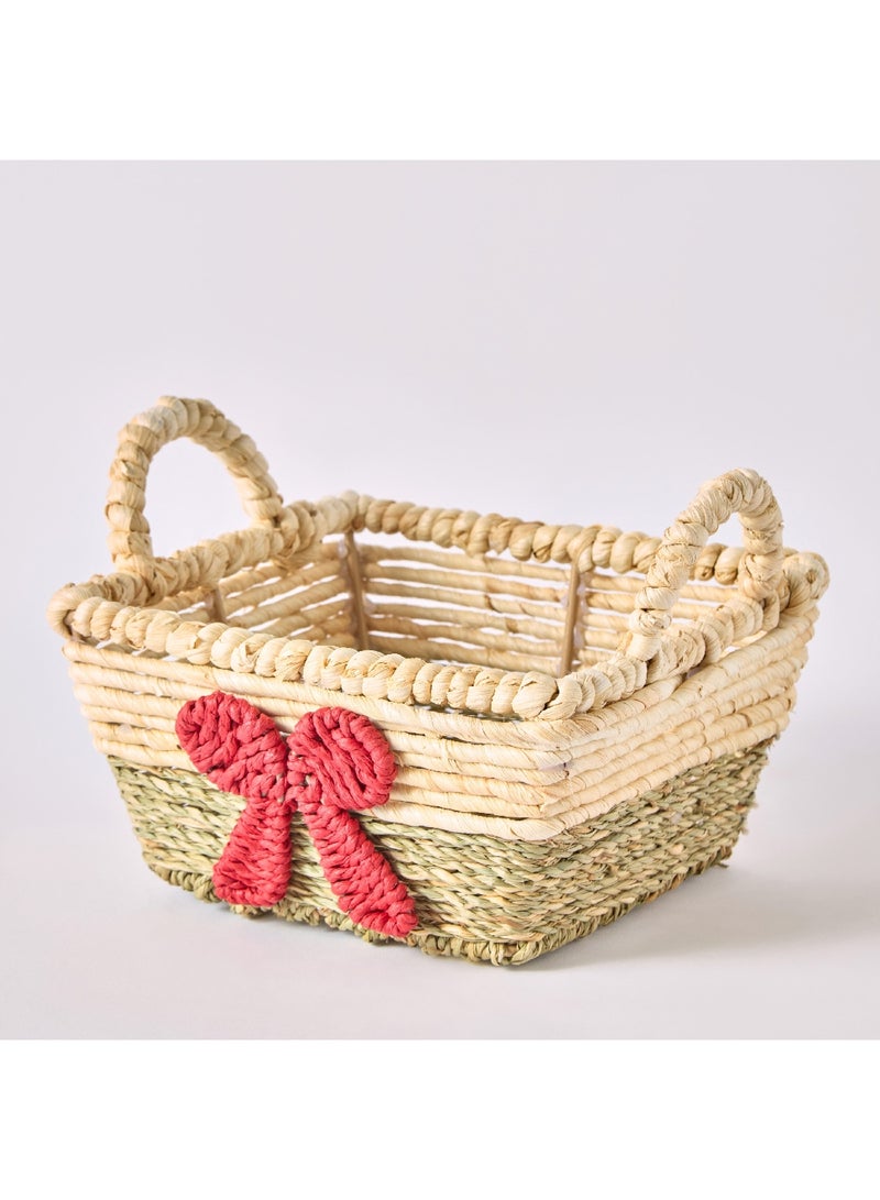 Natura 2-Piece Red Bow Basket Set 23 x 12 x 23 cm