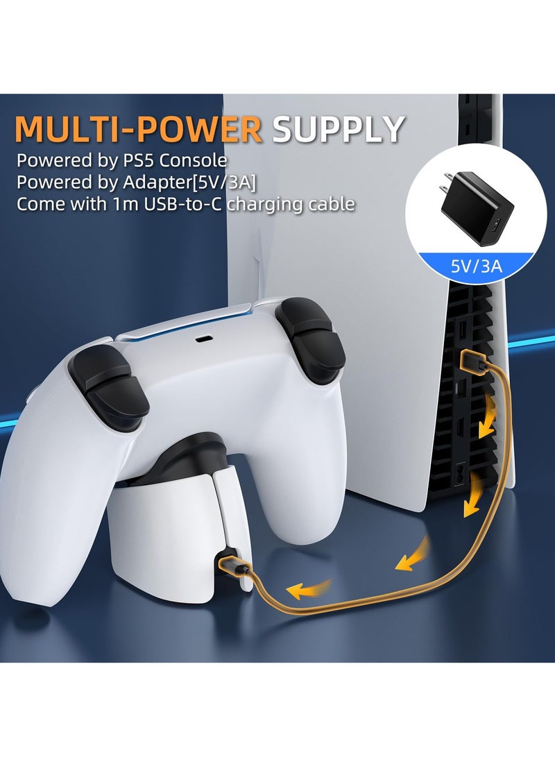 PS5 Controller Charger Station Compatible with Playstation 5 Dual & Edge Controller, Fast USB Charging Station, PS5 Edge Controller Charging Dock with Charger Indicator and Charging Cable