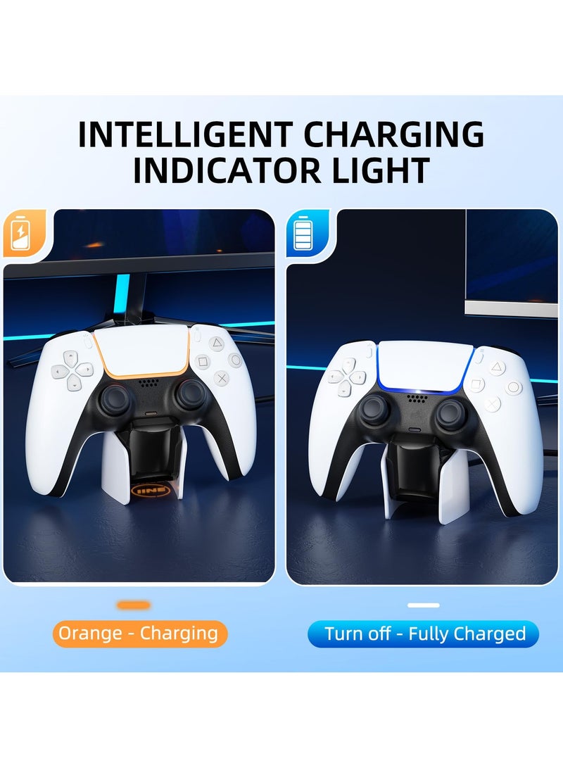 PS5 Controller Charger Station Compatible with Playstation 5 Dual & Edge Controller, Fast USB Charging Station, PS5 Edge Controller Charging Dock with Charger Indicator and Charging Cable