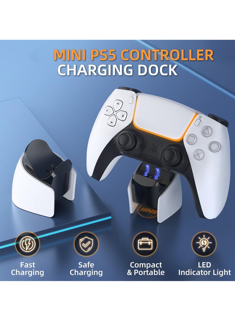 PS5 Controller Charger Station Compatible with Playstation 5 Dual & Edge Controller, Fast USB Charging Station, PS5 Edge Controller Charging Dock with Charger Indicator and Charging Cable