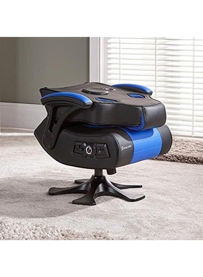 X-Rocker 43322 Legend Gaming Chair, Built-in Subwoofer, Supportive Armrests, 2.1 Audio System, Wireless and Bluetooth Connectivity, Black / Blue | 5139401