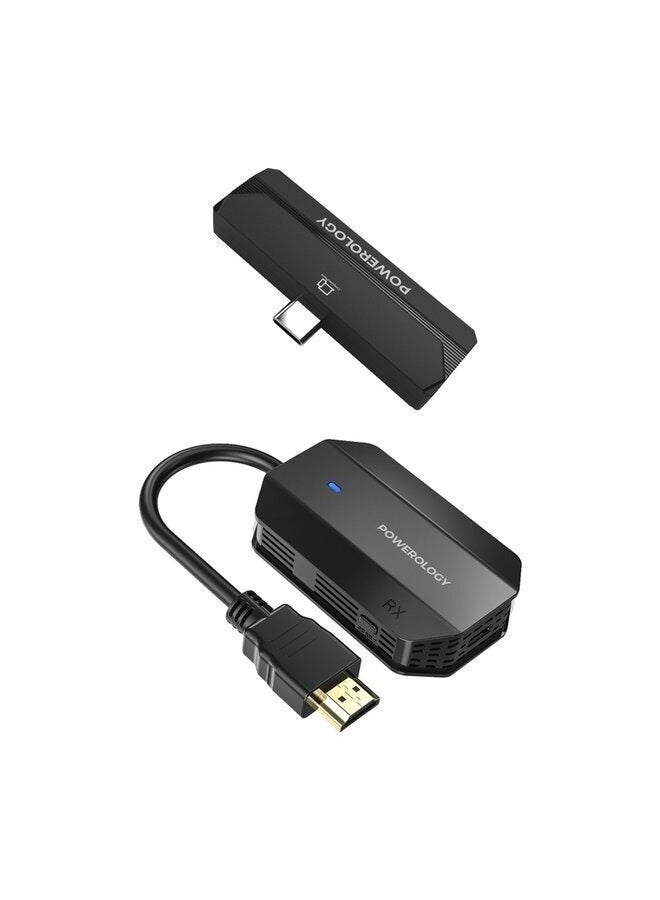 Wireless HDMI Type-C Adapter for Audio & Video Streaming, 1920x1080P, 50m Range, Black