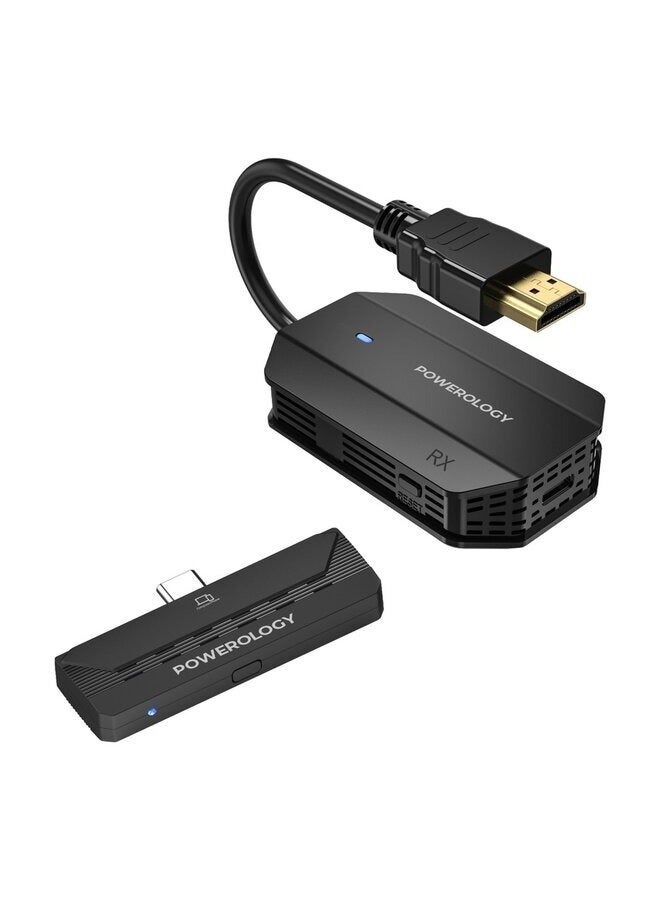 Wireless HDMI Type-C Adapter for Audio & Video Streaming, 1920x1080P, 50m Range, Black