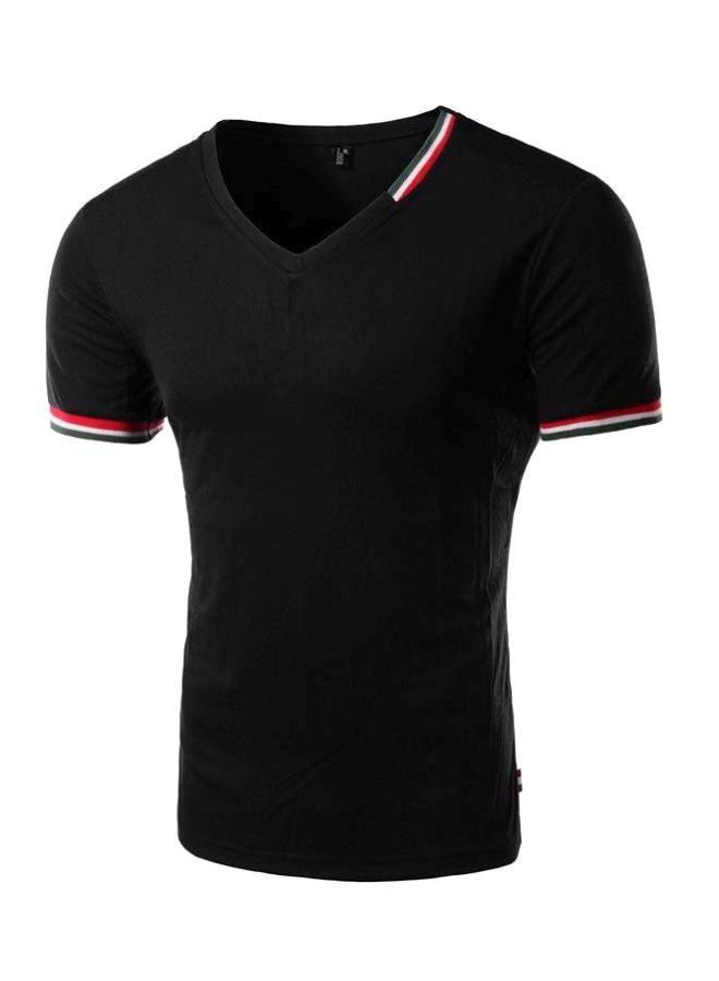 V Neck T-shirt Black