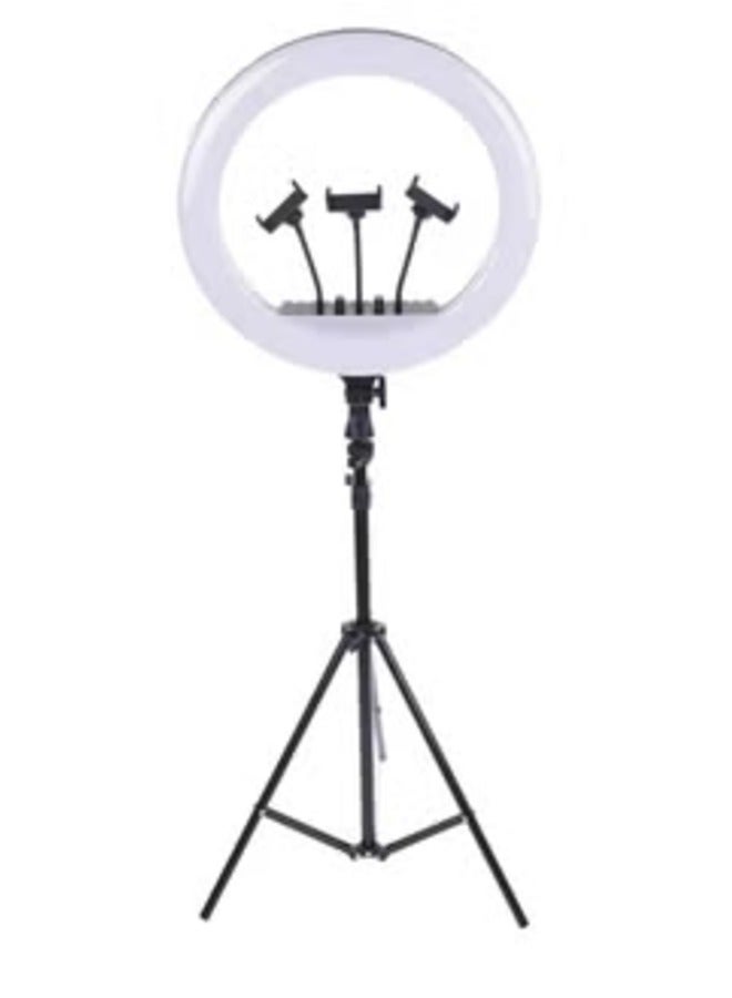 Complete 18-Inch Ring Light Kit with Tripod and 3 Phone Holders for Streaming and Content Creation