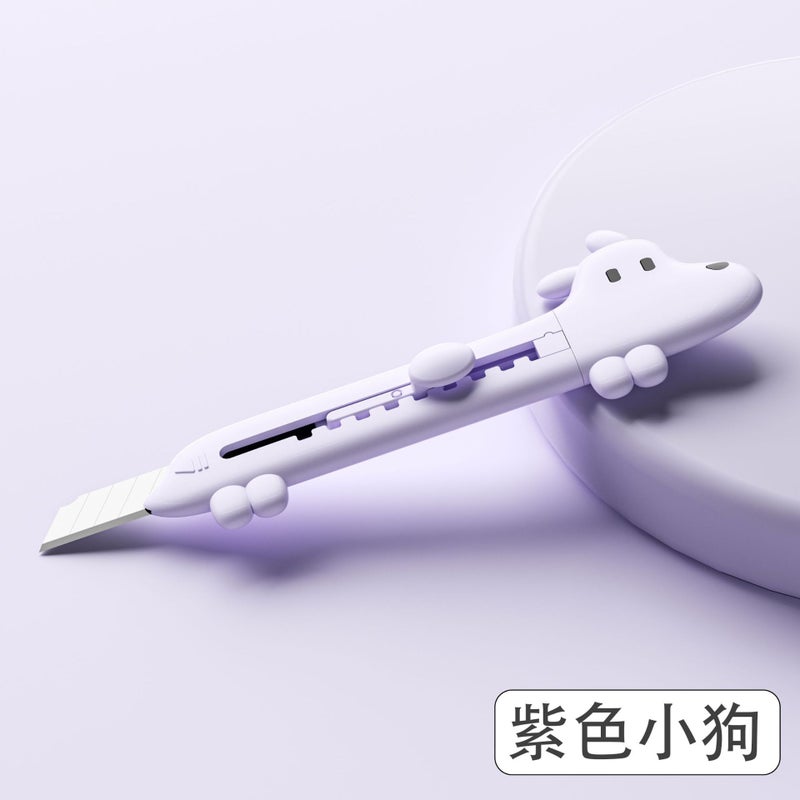 Creative Cartoon Dog Design Craft Knife for OfficeLight purple dog Light purple dog