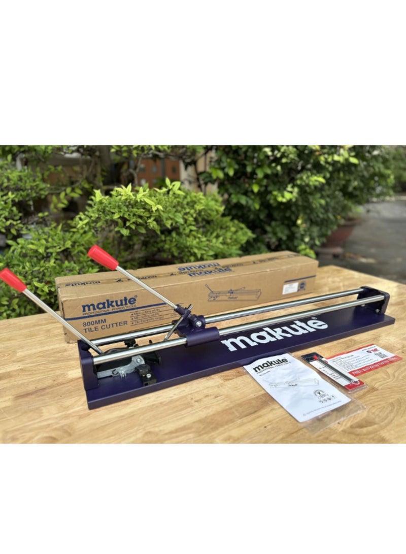 Manual Tile Cutter, 80cm Cutting Length, 5-15mm Thickness, Chrome-Plated Double Bars, Steel Base, Laser Precision, Portable Hand Push Tile Cutting Tool for Ceramic and Marble Tiles, TC800-3