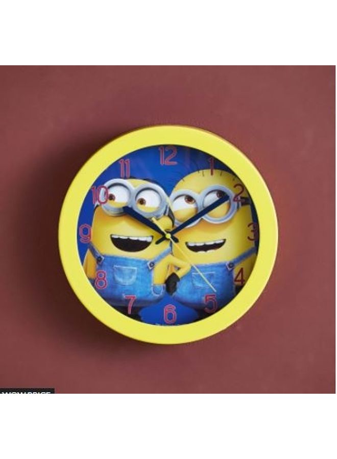 Minions Wall Clock Yellow/Blue 24.5x24.5cm