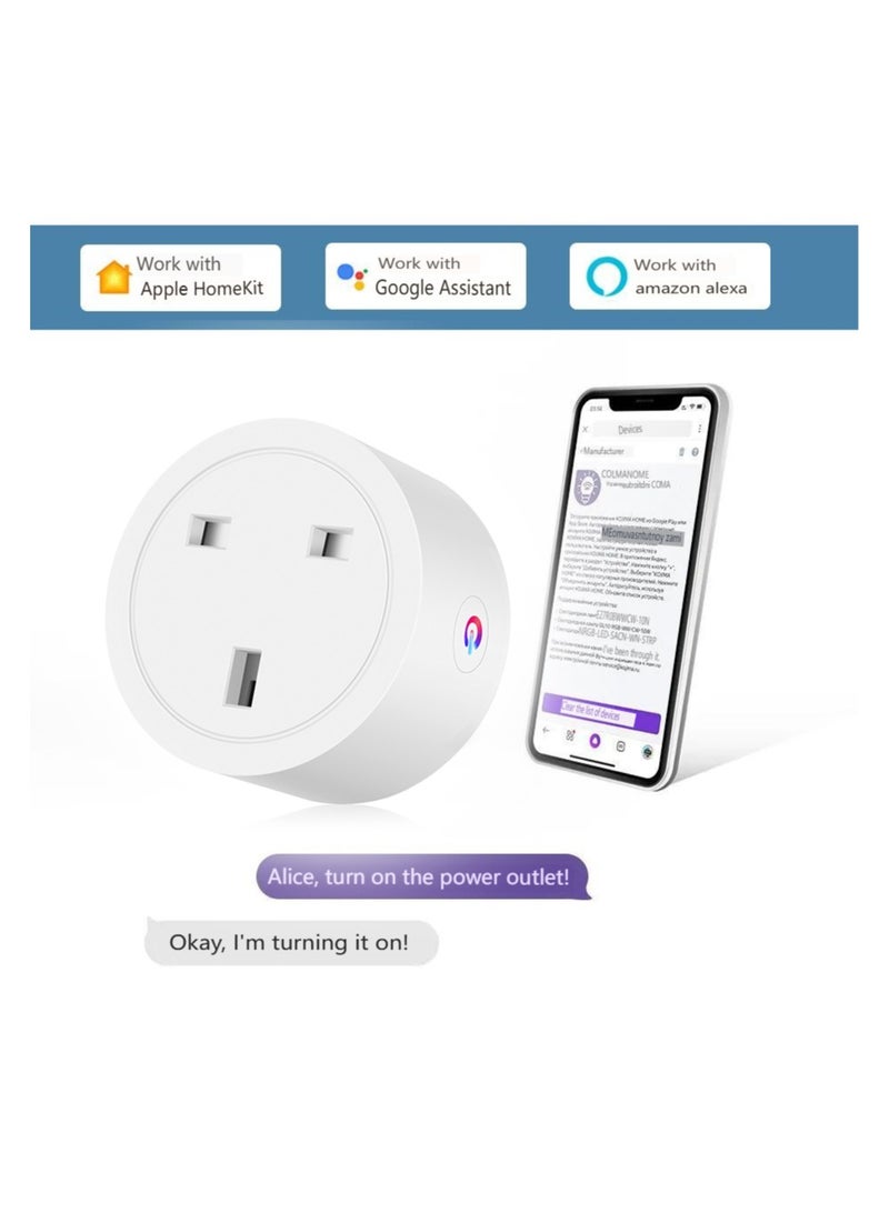 Smart socket with Wi-Fi, consumption monitoring, Yandex Alisa, Marusia, Google Home, Smart Power Plug 16A