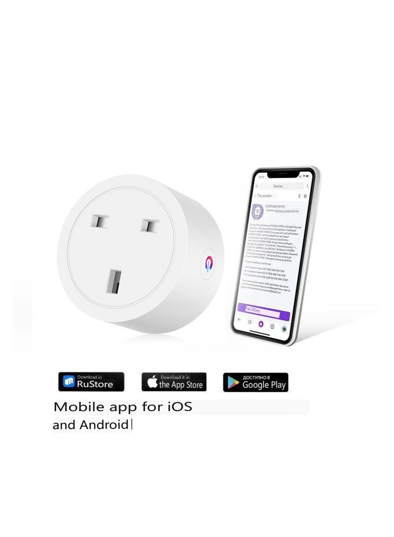 Smart socket with Wi-Fi, consumption monitoring, Yandex Alisa, Marusia, Google Home, Smart Power Plug 16A