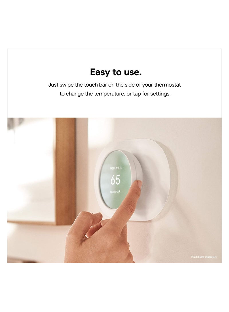 Nest 4Th Gen Programmable Smart Wi-Fi Thermostat For Home Ga02082-Us - Sand