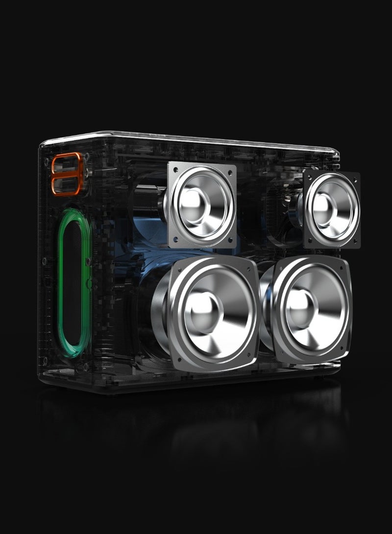 QUANTUM 2.2 Channel Portable Speaker / True Wireless Stereo (TWS) / Microphone for Hands-Free Calls / RGB LED Lighting / IPX5 Water-Resistant / Power bank - Black