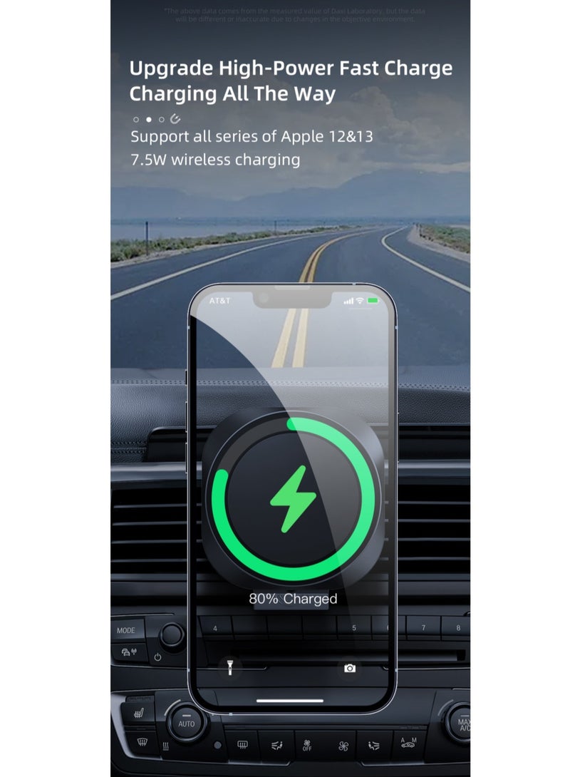 Magnetic Wireless Charger Car Air Vent Mount 15W Fast Charging Magsafing Magnetic Car Wireless Charger For iPhone