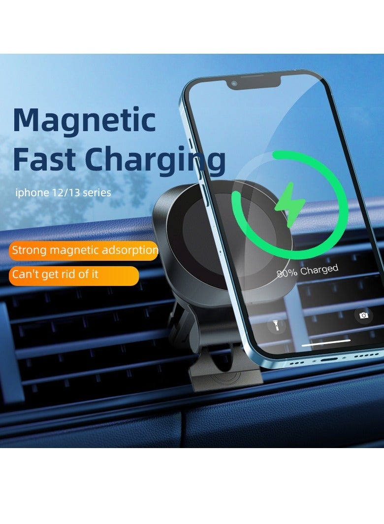 Magnetic Wireless Charger Car Air Vent Mount 15W Fast Charging Magsafing Magnetic Car Wireless Charger For iPhone