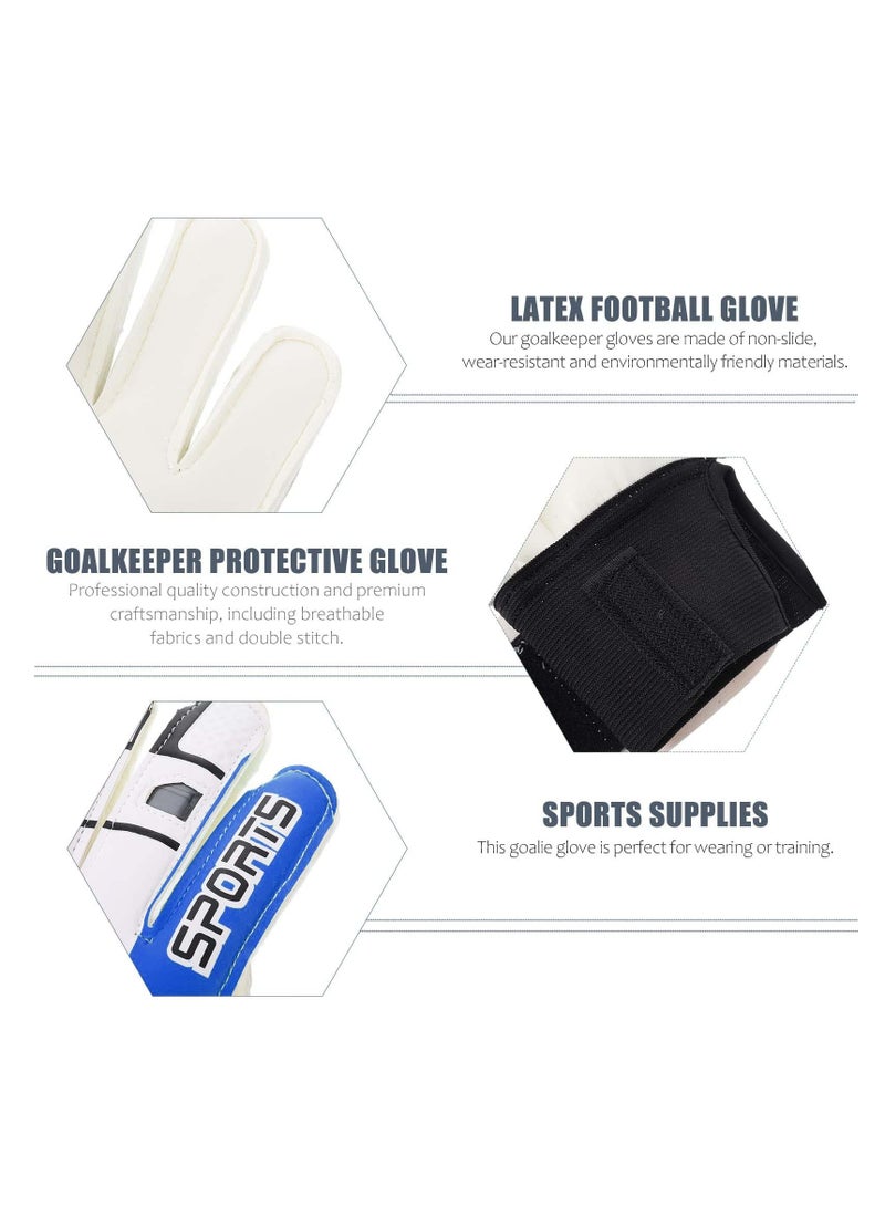 Kids Football Gloves for Youth, Soccer Goalkeeper Training Gear with Strong Grip Palms, Ideal for Boys and Children in Blue