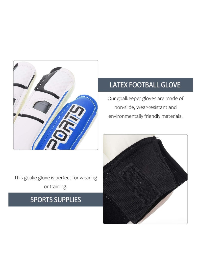 Kids Football Gloves for Youth, Soccer Goalkeeper Training Gear with Strong Grip Palms, Ideal for Boys and Children in Blue