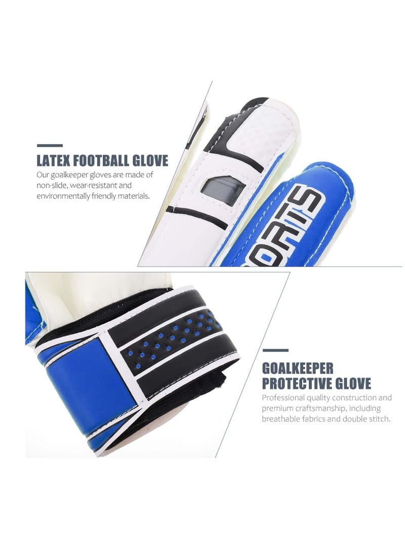 Kids Football Gloves for Youth, Soccer Goalkeeper Training Gear with Strong Grip Palms, Ideal for Boys and Children in Blue