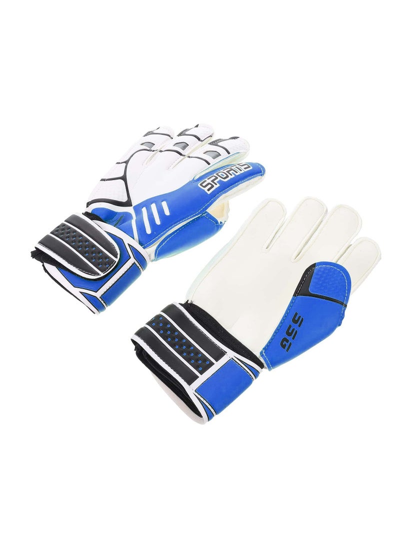 Kids Football Gloves for Youth, Soccer Goalkeeper Training Gear with Strong Grip Palms, Ideal for Boys and Children in Blue