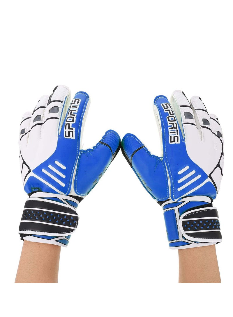 Kids Football Gloves for Youth, Soccer Goalkeeper Training Gear with Strong Grip Palms, Ideal for Boys and Children in Blue