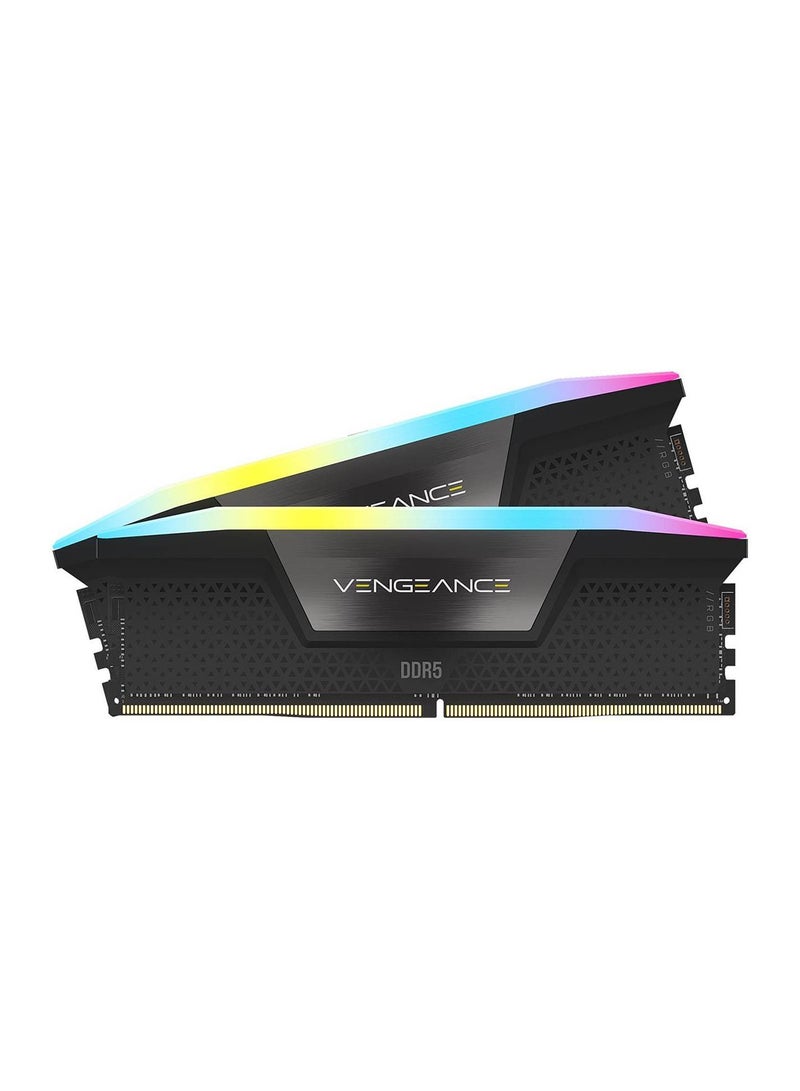 VENGEANCE RGB 32GB (2x16GB) DDR5 288-Pin Dual Channel Desktop Memory Kit, 6800 MHz Tested Speed, 40-50-50-110 Latency, Intel XMP 3.0 Chipset, Overclock PMIC, Black